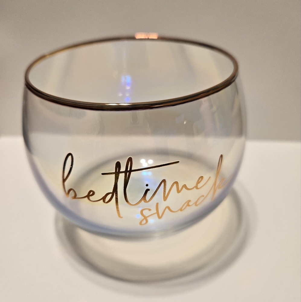 Bedtime Snack Gold Rimmed Glass